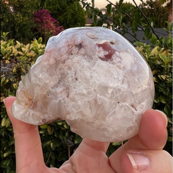 Quartzy Flower Agate Skull - Picture 7 of 10